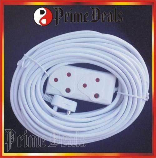 20m EXTENSION CORD with a TWO-WAY MULTI-PLUG - 10A, 250V PLUG - QUALITY ELECTRICAL ACCESSORY!!