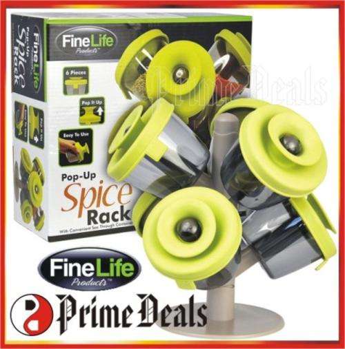 2 to Go!! POP-UP SPICE RACK with a STAND - 6 Piece - A Must Have for every Kitchen!!