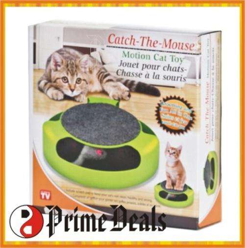 3 to Go!! CATCH-THE-MOUSE MOTION CAT TOY - Entertain your Furry Friend - Grooming & Fun All-in-One!!