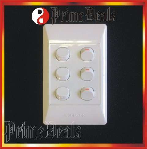 REDISSON SIX LEVER WALL SWITCH - 16A, 250V - VERY GOOD QUALITY!! 4 to Go!!
