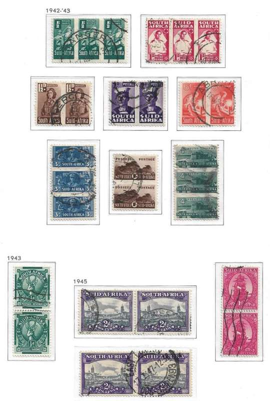 1942 - 1945 UNION  OF SOUTH AFRICA LOT ON PAGE AS PER SCAN