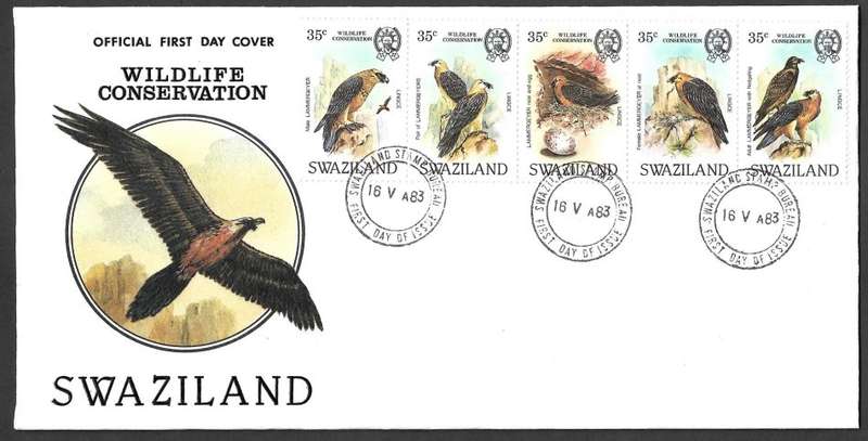 1982 - 83 SWAZILAND WILDLIFE COSERVATION TWO FDC AS PER SCAN