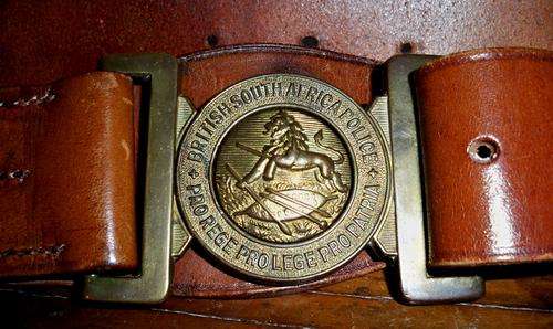 British Southern African Police waist belt with buckle. As per image