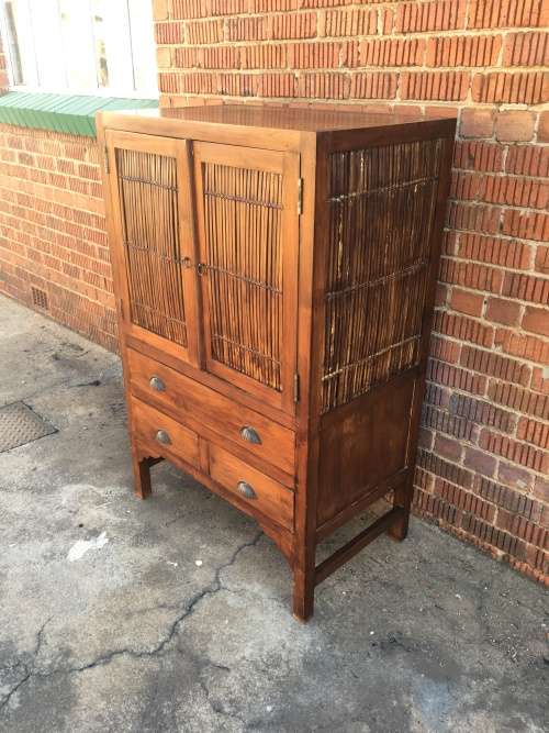 Bali style solid wood unit for TV or storage