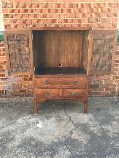 Bali style solid wood unit for TV or storage