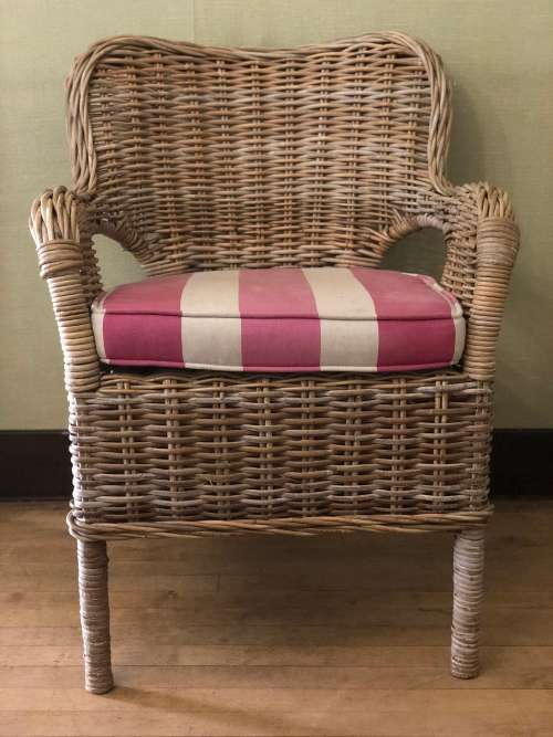 Cane Wicker Chairs - Full Set of 8 with Cushions Included