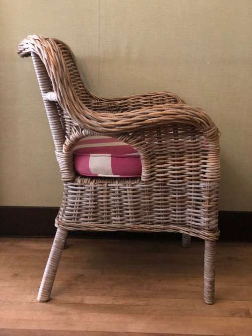 Cane Wicker Chairs - Full Set of 8 with Cushions Included