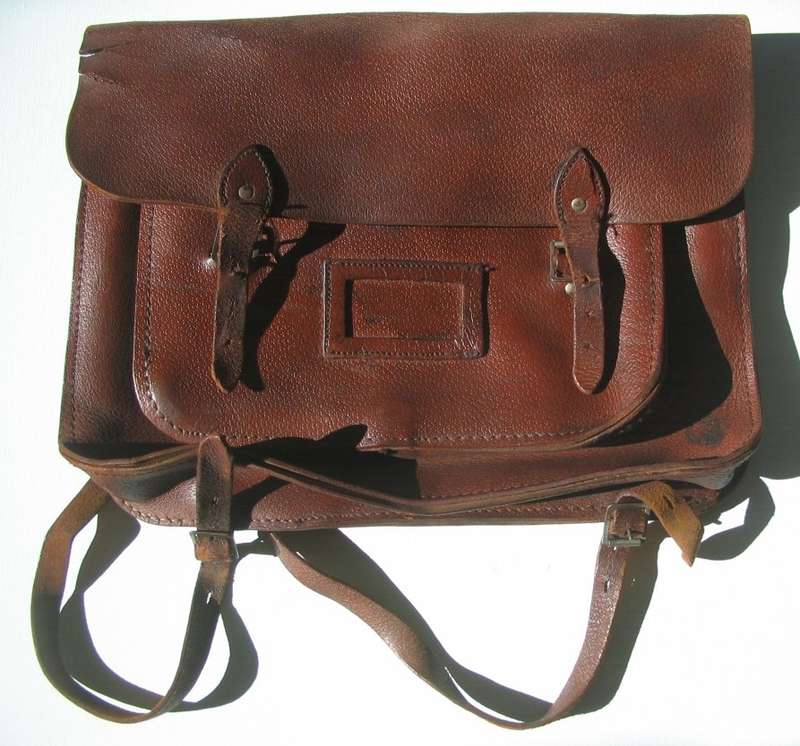 VINTAGE LEATHER SCHOOL SATCHEL 40 years old. BAG BACKPACK Naturally distressed!