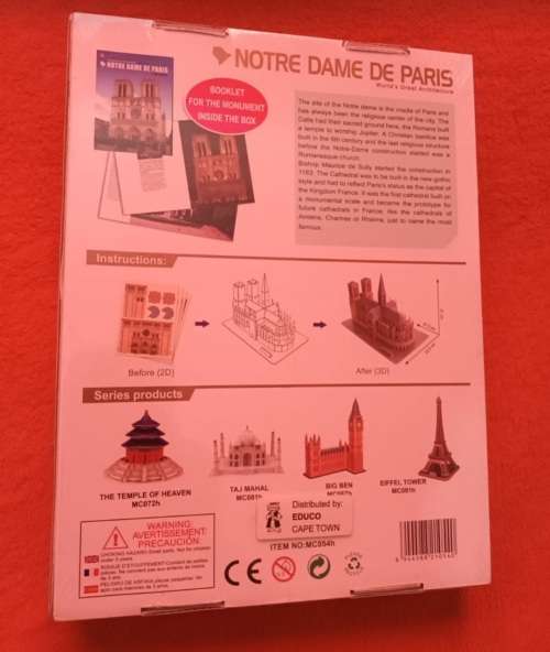 CubicFun Tower Notre Dame De Paris 3D puzzle