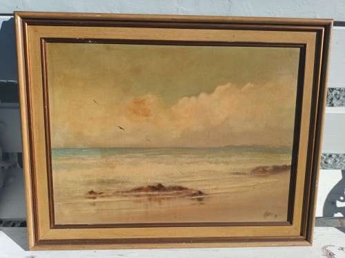 AG MORRIS 1980 Painting - Durban Bluff From Umhlanga: Early Morning