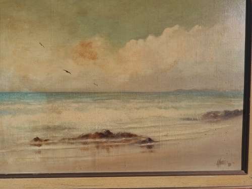 AG MORRIS 1980 Painting - Durban Bluff From Umhlanga: Early Morning