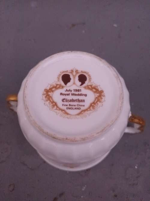 Double Handled Prince Charles and Diana Wedding 1981 Mug Elizabethan Fine Bone China England