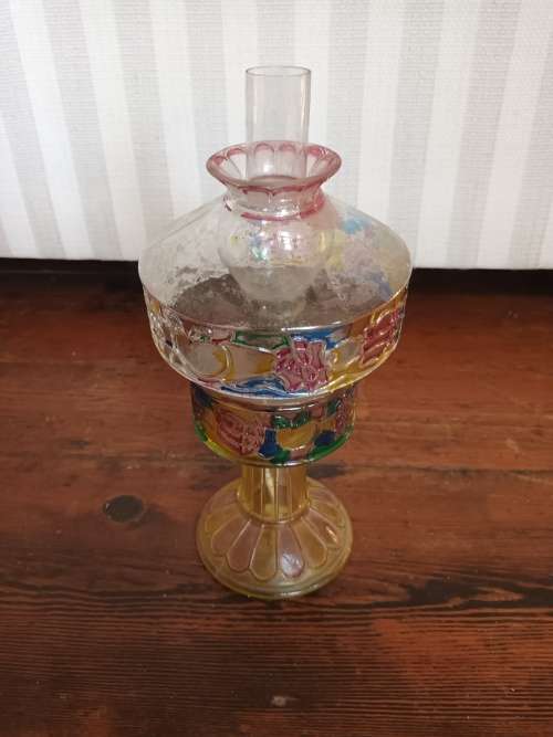 VINTAGE Antique Colourful Oil Lamp (RARE FIND)