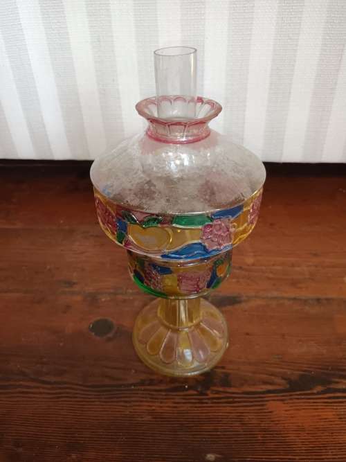 VINTAGE Antique Colourful Oil Lamp (RARE FIND)