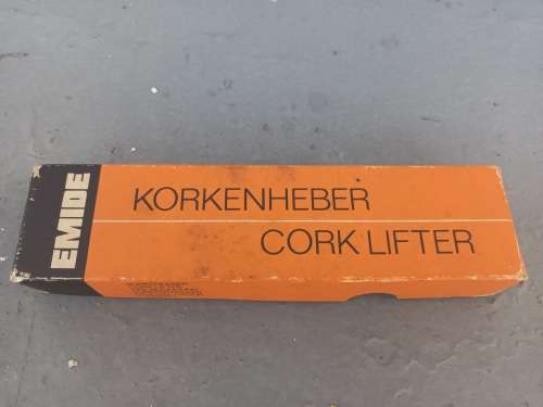 VINTAGE EMIDE KORKENHEBER CORK LIFTER GERMANY WINE OPENER IN ORIGINAL BOX