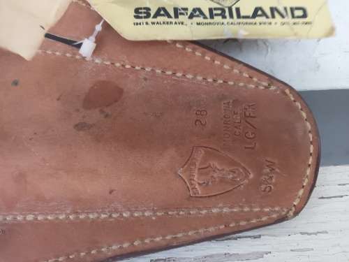 VINTAGE SAFARILAND S&W Monrovia Calif. Leather Gun Holster LG/FR 28