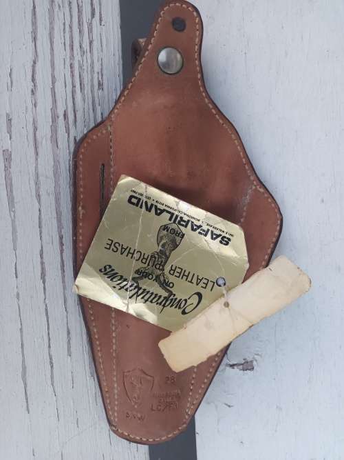 VINTAGE SAFARILAND S&W Monrovia Calif. Leather Gun Holster LG/FR 28