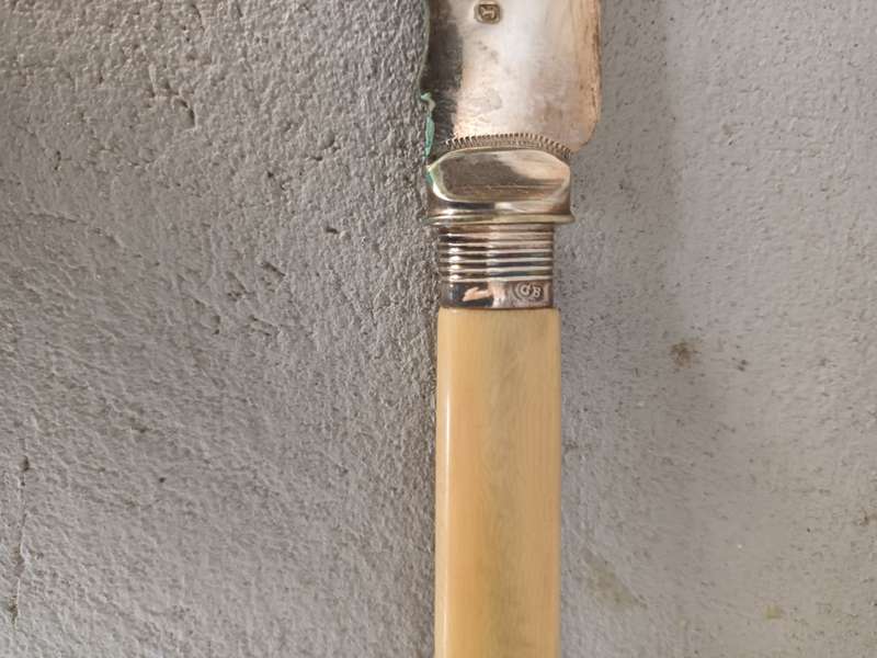 ANTIQUE Silver Hallmarked John Walter Spurrier Cake Knife