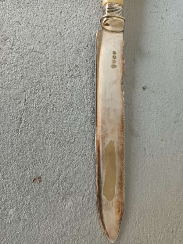 ANTIQUE Silver Hallmarked John Walter Spurrier Cake Knife