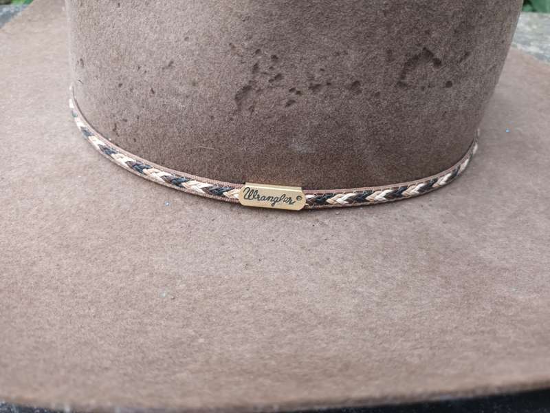 VINTAGE USA made WRANGLER Cowboy Hat BEAVER 6X Black 7-1/8