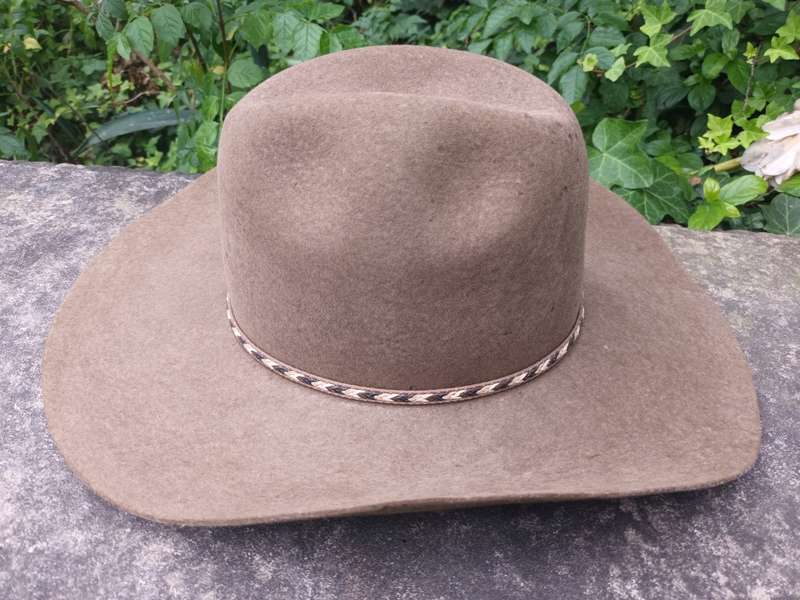 VINTAGE USA made WRANGLER Cowboy Hat BEAVER 6X Black 7-1/8