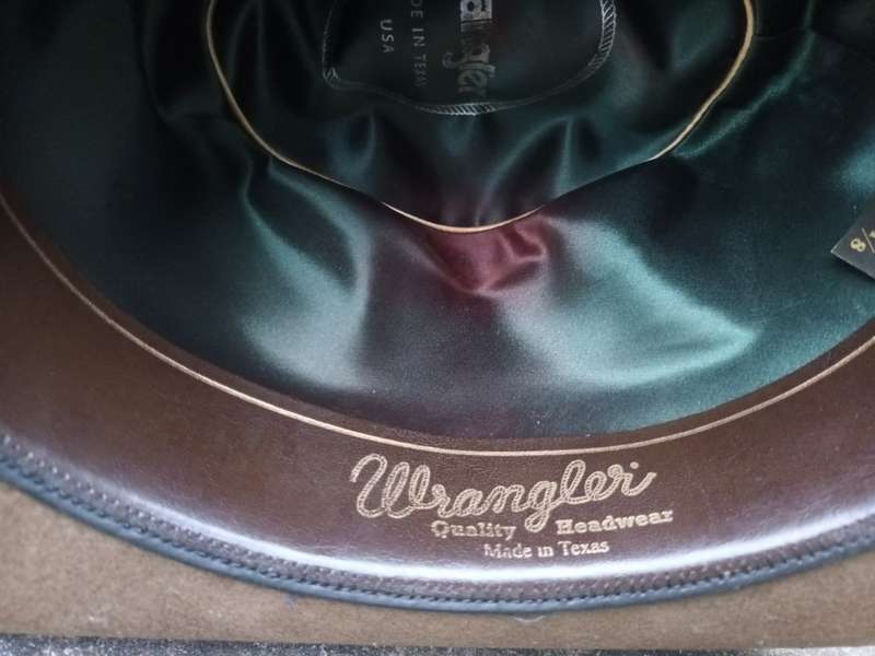 VINTAGE USA made WRANGLER Cowboy Hat BEAVER 6X Black 7-1/8