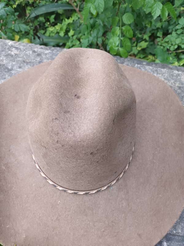 VINTAGE USA made WRANGLER Cowboy Hat BEAVER 6X Black 7-1/8