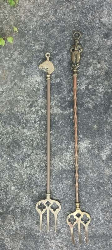 VINTAGE Brass Toasting Forks × 2