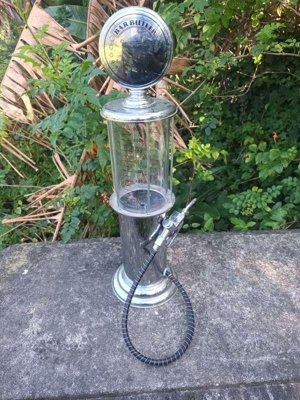 Vintage Style Gas Station Bar Butler With Trigger Operated Pump