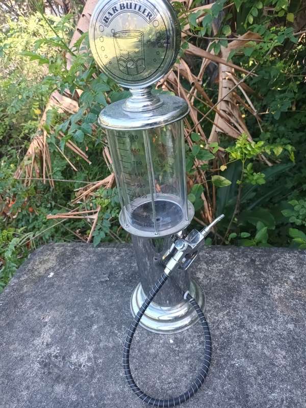 Vintage Style Gas Station Bar Butler With Trigger Operated Pump