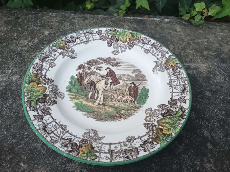 VINTAGE Beautiful Copeland Spode Byron Green Trim Plate