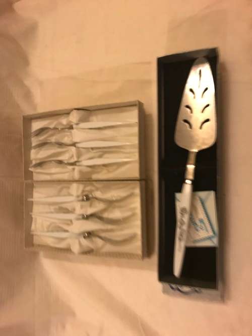 Eterite cake lifter and fork set