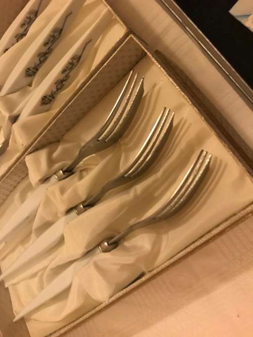 Eterite cake lifter and fork set