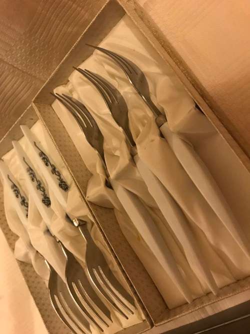 Eterite cake lifter and fork set