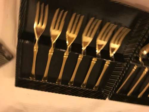 Set of cake forks and spoons