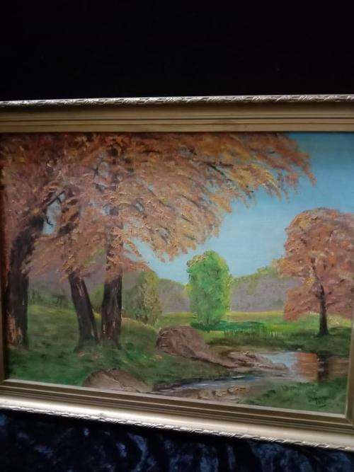 Lovely country scene Oil Painting by Cp Sodbyl 1985 70cm x 57cm
