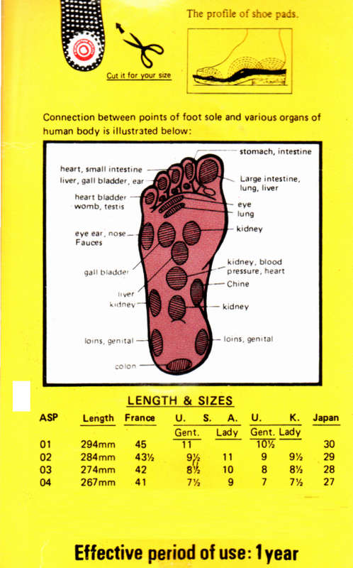 Acupuncture magnetic Insoles Size 294mm to 267mm