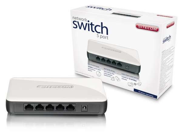 Sitecom 5 port network switch Brand new create a wired network