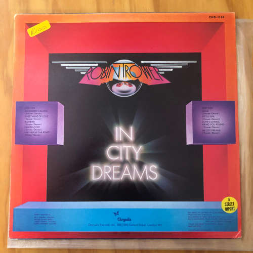 ROBIN TROWER - IN CITY DREAMS . LP Vinyl Album