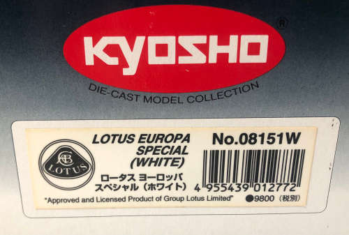 1/18 Kyosho Lotus Europa Special 1972