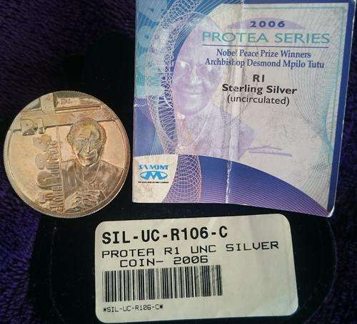 2006 DESMOND TUTU R1 UNC COIN - LOW MINTAGE OF 390.