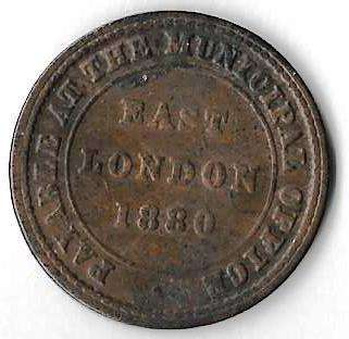 1880 East London 1d Token