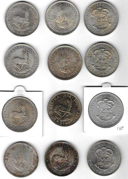 5 SHILLING COIN LOT!!!  50% Silver content.