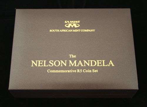 2008 Mandela Commemorative Set - Laser Frosted R5 & 2000 Proof-like R5 Coins. NEVER OPENED!!