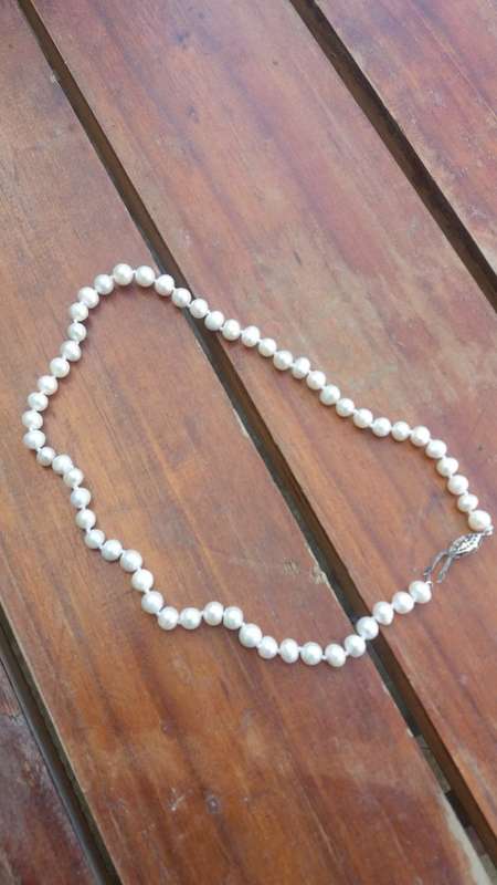 7-8mm Akoya Cultured Pearl Necklace - Very Beautiful and Heavy 42cm Long