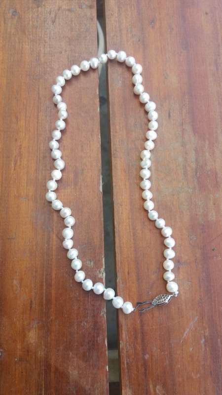 7-8mm Akoya Cultured Pearl Necklace - Very Beautiful and Heavy 42cm Long