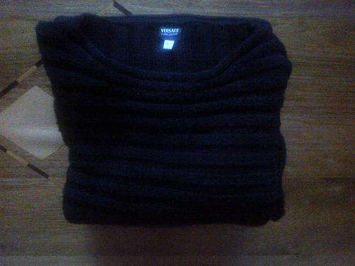 Beautiful Knitted VERSACE Sweater/Jumper Unisex - Black and Size L