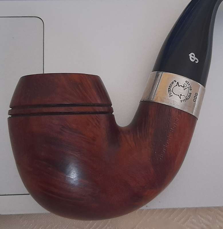 Peterson Sherlock Holmes Baskerville Briar 9mm Pipe - Silver mounted - Bargain
