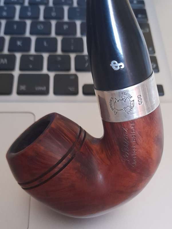 Peterson Sherlock Holmes Baskerville Briar 9mm Pipe - Silver mounted - Bargain