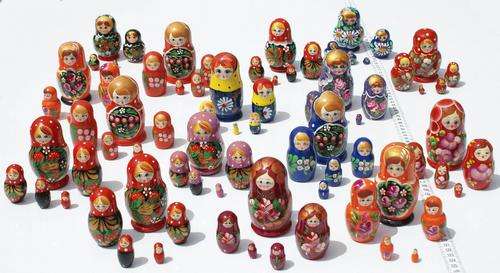 Lot 3 Sets (set = 5 dolls) Russian Nesting Dolls Baby Kid Girl Wooden Toys Game Figures for Children